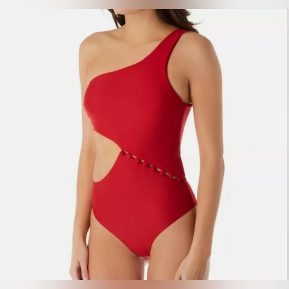 Red Carter Peri Red Cut Out One Piece Swimsuit - Picture 1 of 9